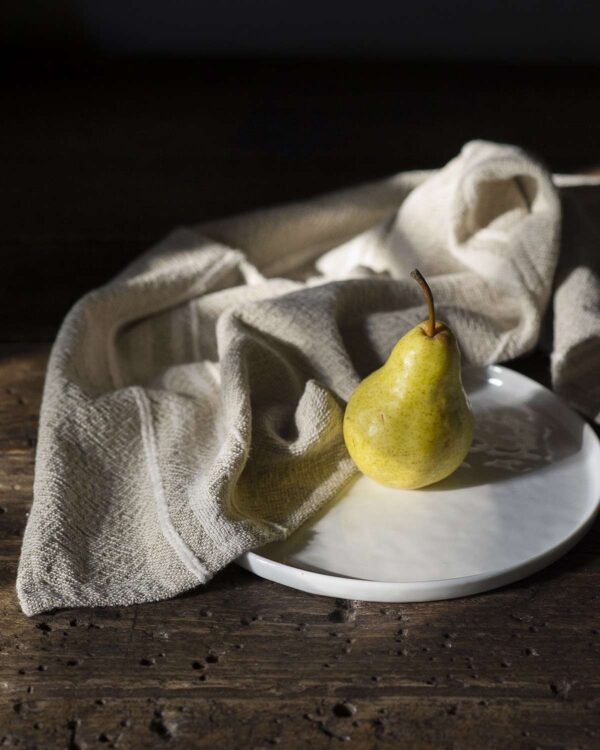 Small Contemporary Towel With Variegated Stripes, Stone, view 3