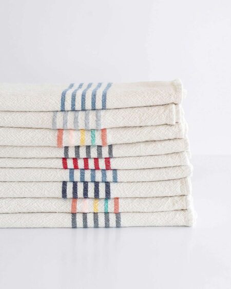 Large Country Towel With Stripes On Ends
