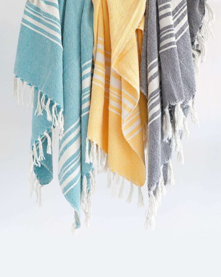 Large Contemporary Towel With Variegated Stripes