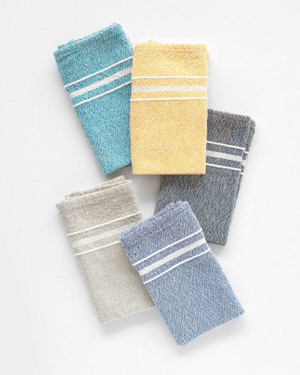 Contemporary Napkin with Variegated Stripes, Charcoal, view 4