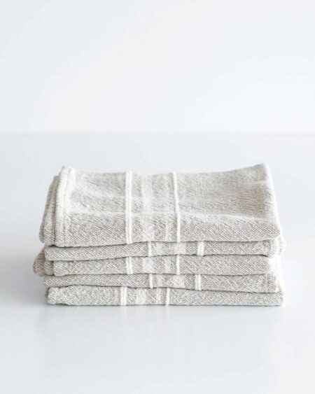 Small Contemporary Towel With Variegated Stripes (Stone)