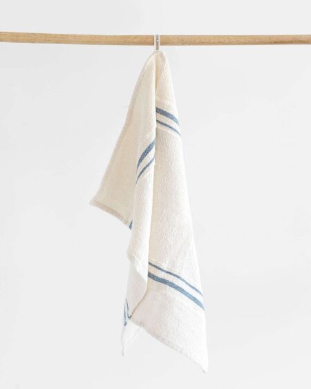 Small Country Towel With Variegated Stripes (Denim)