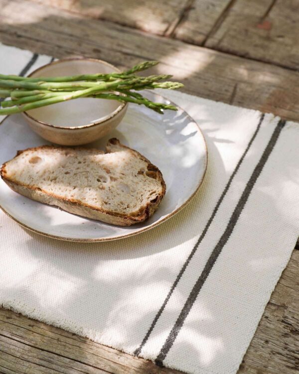 Country Placemat With Stripes On Ends, Charcoal, view 3