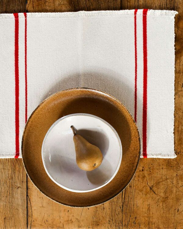 Country Placemat With Stripes On Ends, Red, view 3