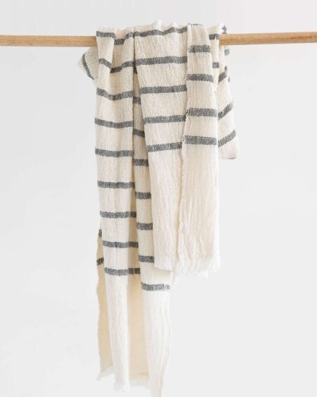 Country Scarf With Stripes Throughout (Charcoal)