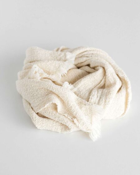 Country Scarf With Stripes On Ends (Natural)