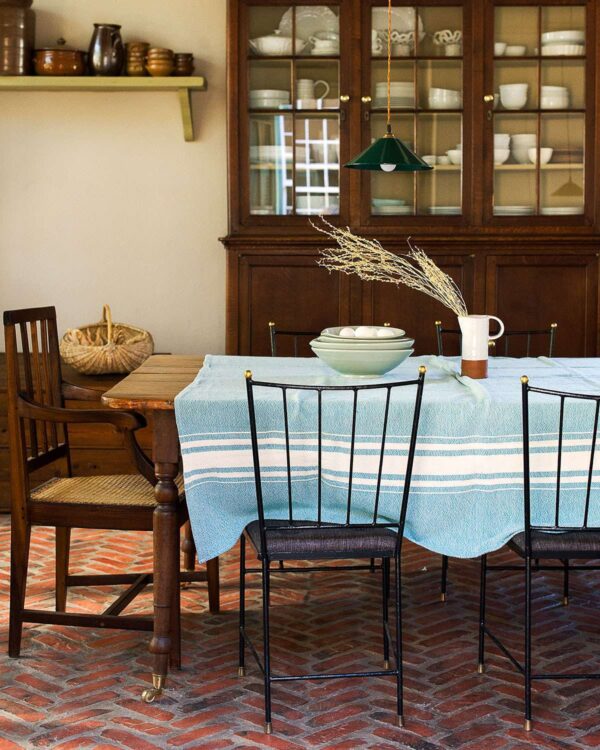 Contemporary Table Cloth With Variegated Stripes, view 3