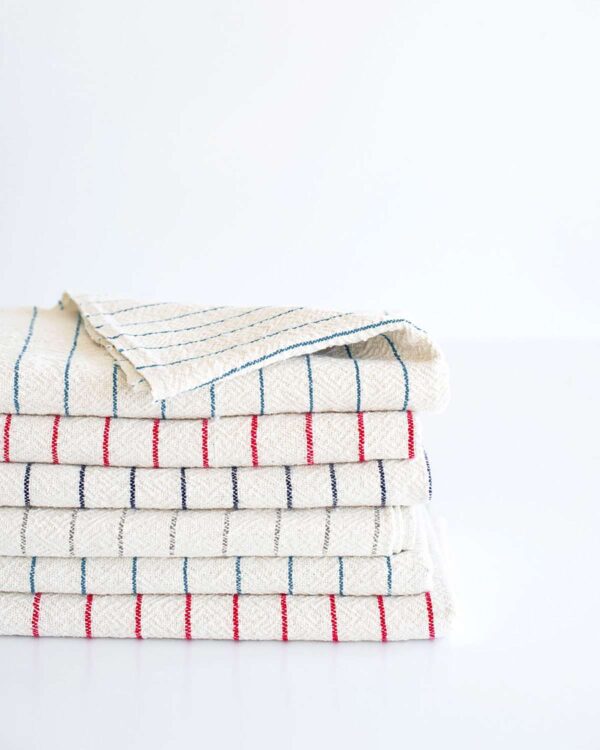 Large Country Towel With Pinstripes