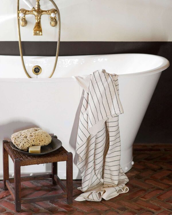 Large Country Towel With Pinstripes, view 3