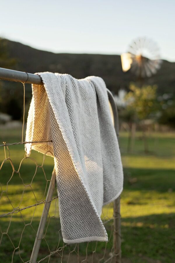 Thick Weave Knee Blanket, Grey, view 2