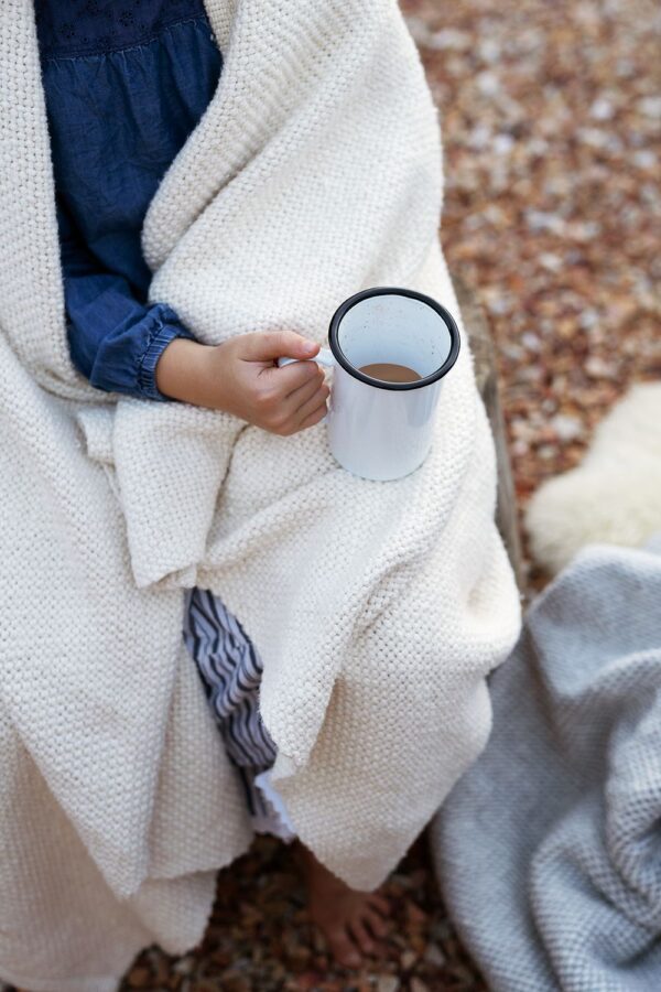 Thick Weave Knee Blanket, Natural, view 4