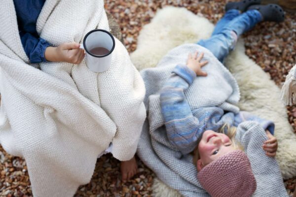 Thick Weave Knee Blanket, Natural, view 5