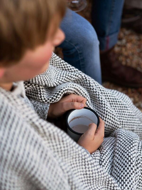 Thick Weave Knee Blanket, Charcoal, view 3