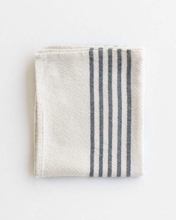 Medium Country Towel With Stripes On Ends, Charcoal