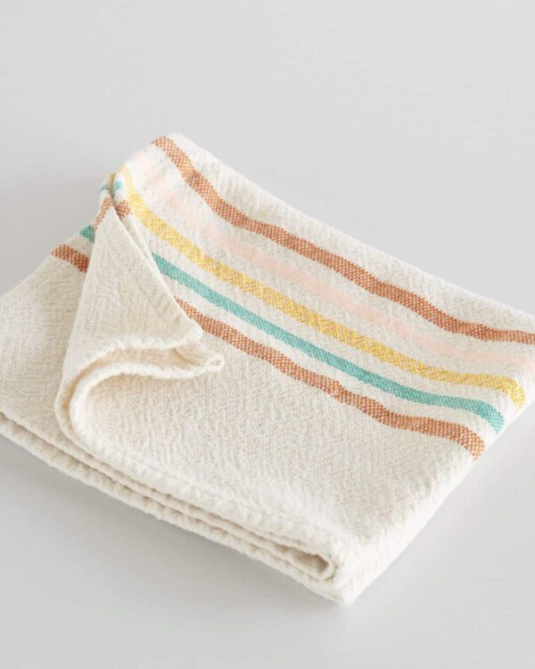 Medium Country Towel With Stripes On Ends, Candy