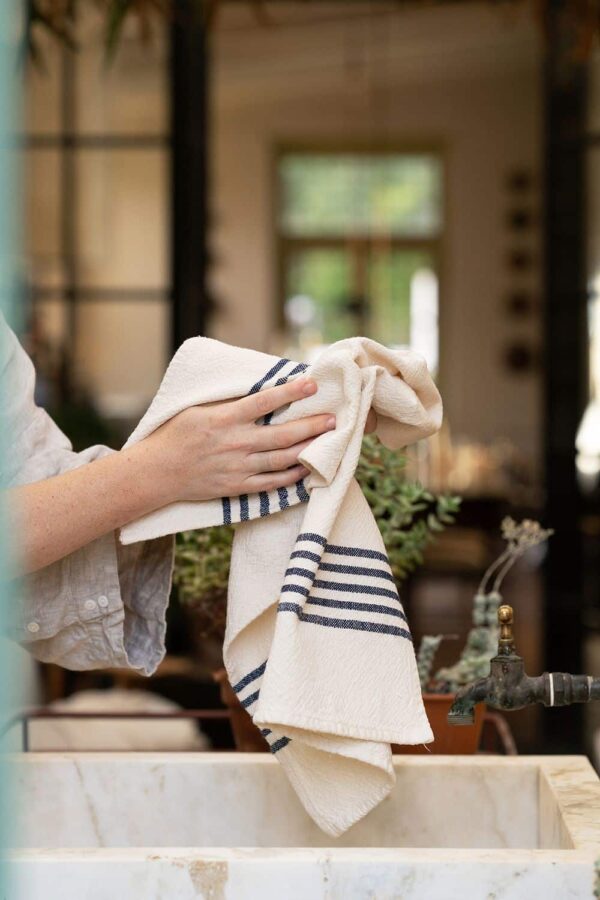 Medium Country Towel With Stripes On Ends, view 2